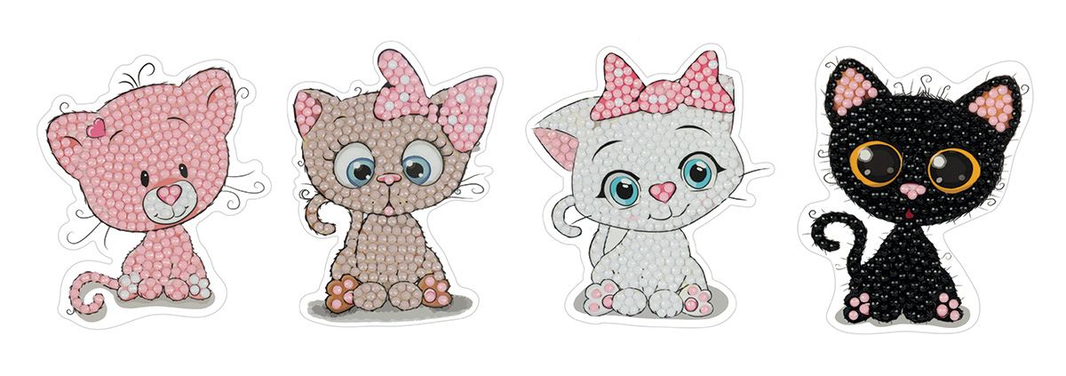 Набор для творчества Алмазная мозаика Наклейки ФРЕЯ Котята 7,5*9, арт. ALVN-305