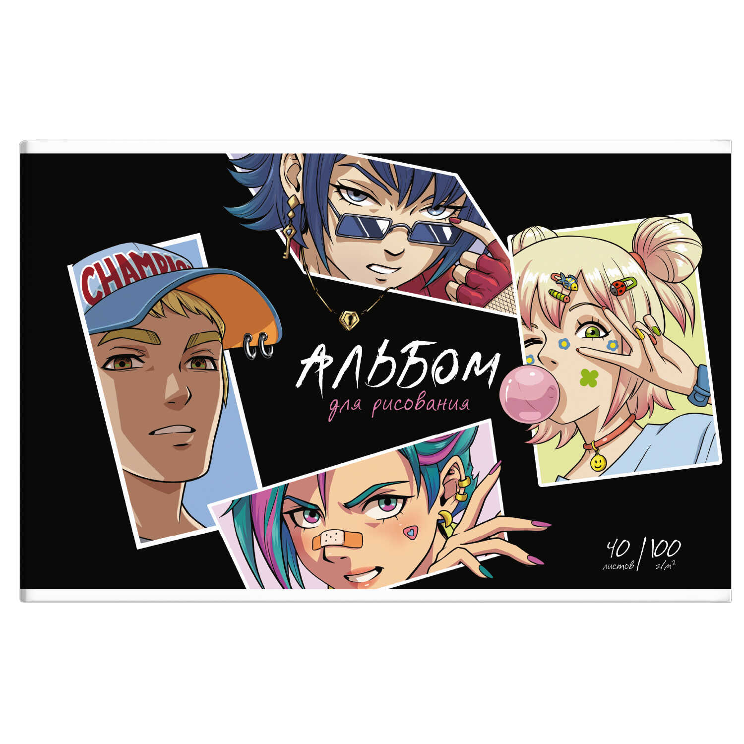 Альбом для рисования 40листов склейка ФЕНИКС Манга, арт. 64722