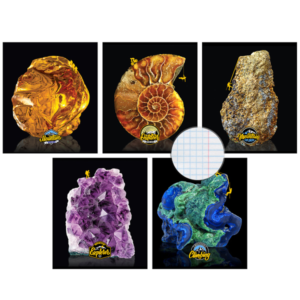 Тетрадь А5 48листов клетка ПЗБМ Мир камней ассорти, арт. 026849