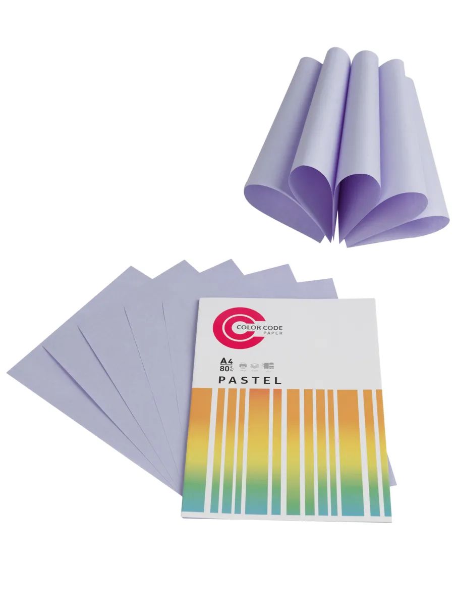 Бумага для офисной техники цветная А4 80г/м2 фиолетовая пастельная COLOR CODE 50л, арт. 473434