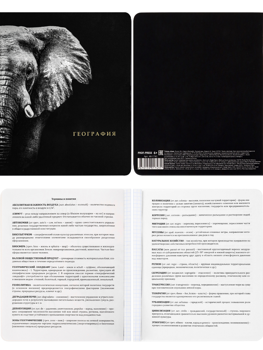 Тетрадь предметная комплект 12шт 48л ПРОФ-ПРЕСС BLACKSOFT, арт. 48-1744