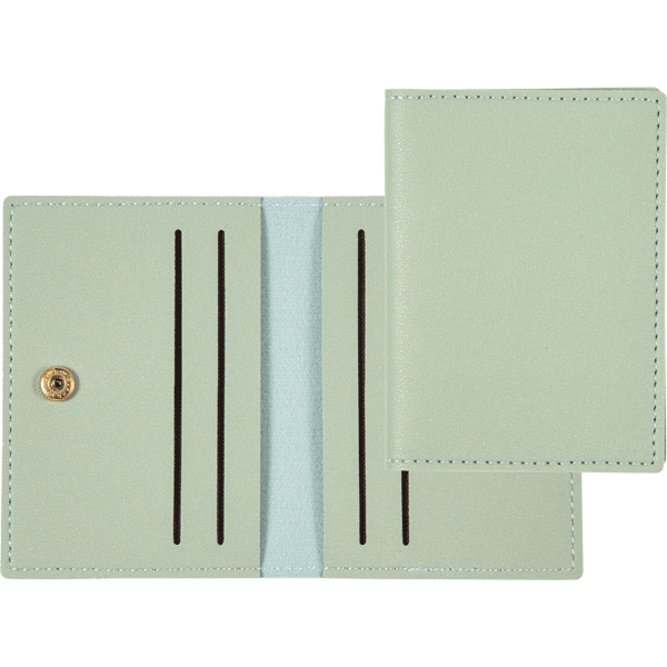 Визитница на 4отделения deVENTE Casual на кнопке иск кожа мятная, арт. 1020426