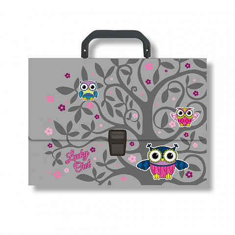 Папка портфель пластиковая А4 ERICH KRAUSE Lucky Owl 1 отделение, арт. 43303