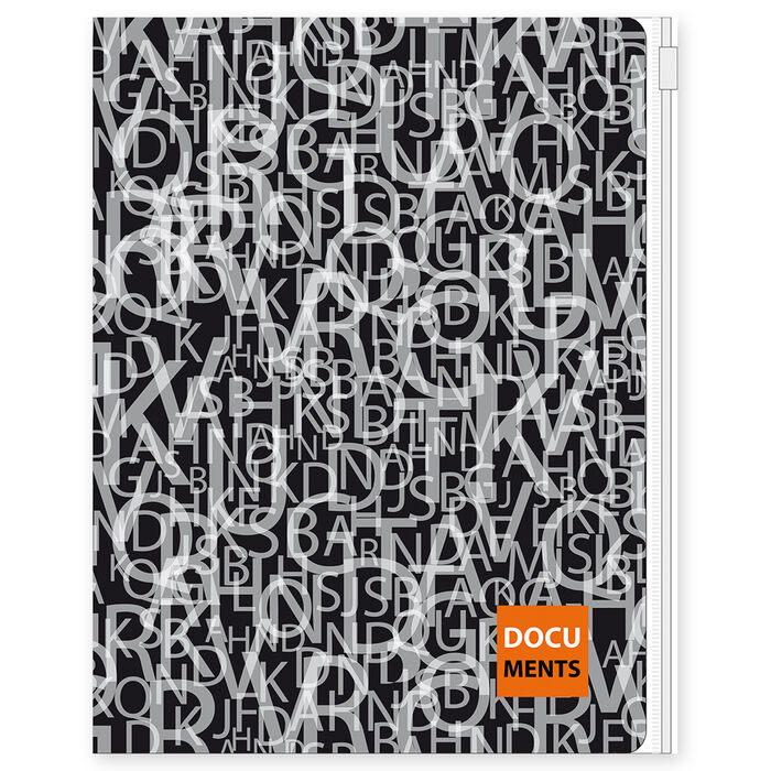 Папка уголок жесткий А4 6отделений+1отделение на молнии ФЕНИКС Буквы, арт. 46698