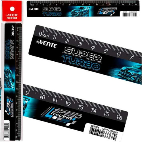 Линейка 16см пластиковая deVENTE Super Turbo, арт. 5091606