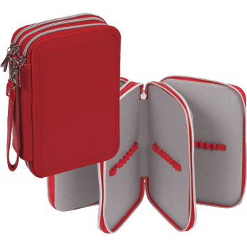 Пенал 3 отделения deVENTE Yume искусственная кожа красный, арт. 7013097