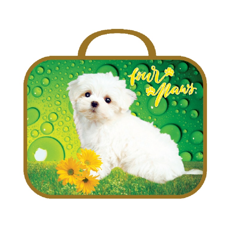 Папка для тетрадей А4 на молнии с ручками ПЧЕЛКА Болонка с цветами ткань, арт. ПШ-1