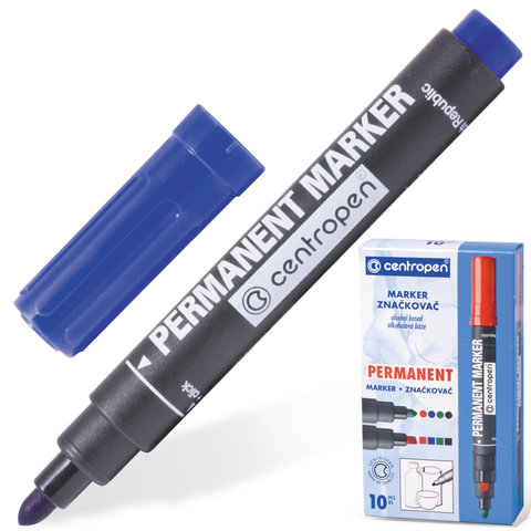 Маркер перманентный синий круглый 3мм CENTROPEN , арт. 8566/С
