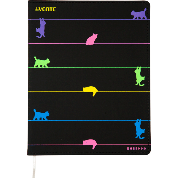 Дневник 1-11 класс интегральная обложка искусственная кожа deVENTE Neon Cat, арт. 2021309