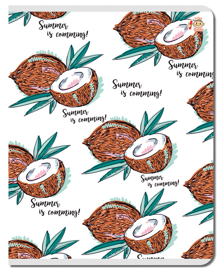 Тетрадь А5 48л клетка FINE BOOKS Кокосик, арт. FB197