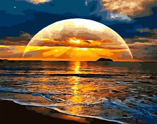 Картина по номерам с акриловыми красками 40*50 Морской закат NN, арт. GX43643