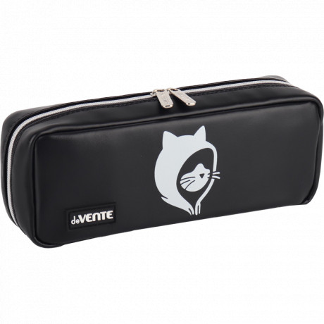 Пенал-косметичка 3 отделения deVENTE Kitty in the hood искусственная кожа черный, арт. 7020609