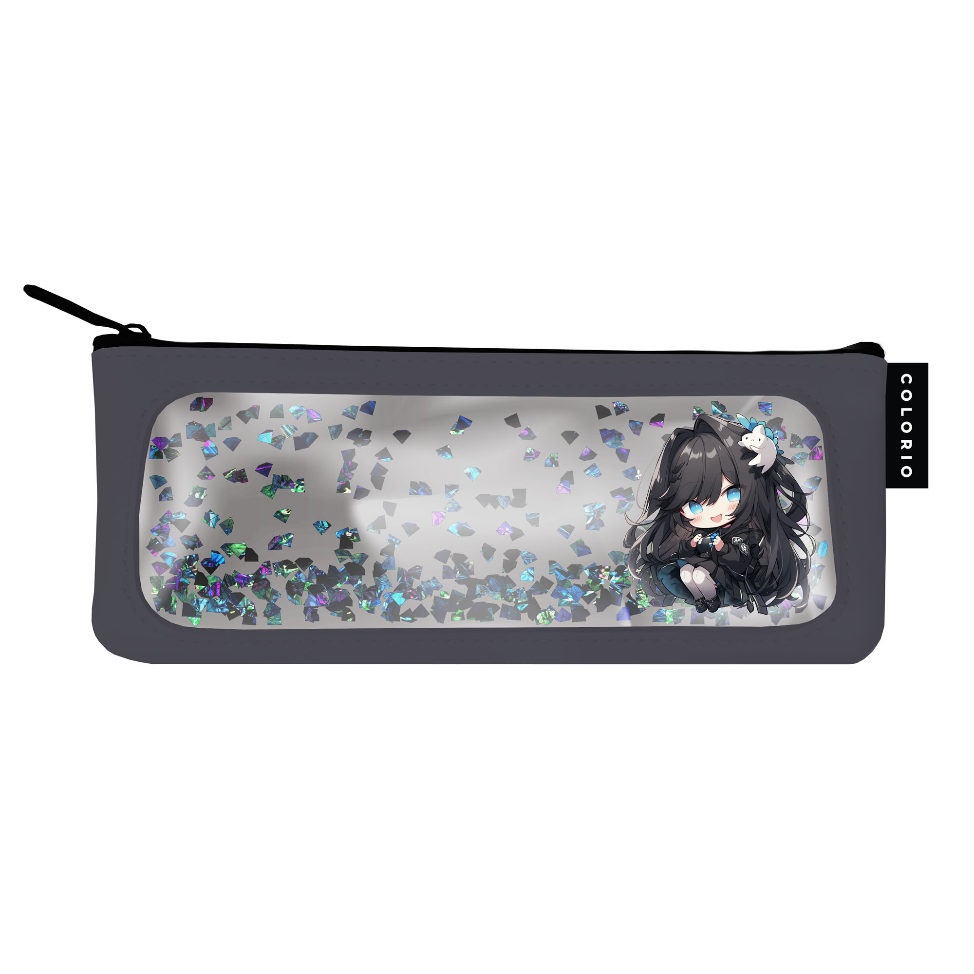 Пенал-косметичка 1 отделение COLORIO Аниме силиконовый черный, арт. COLB-PC1-1041_3
