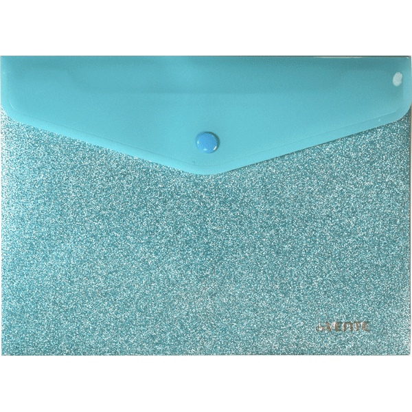 Папка конверт на кнопке А5 350мкм deVENTE Glitter Shine с блестками бирюзовая, арт. 3071067