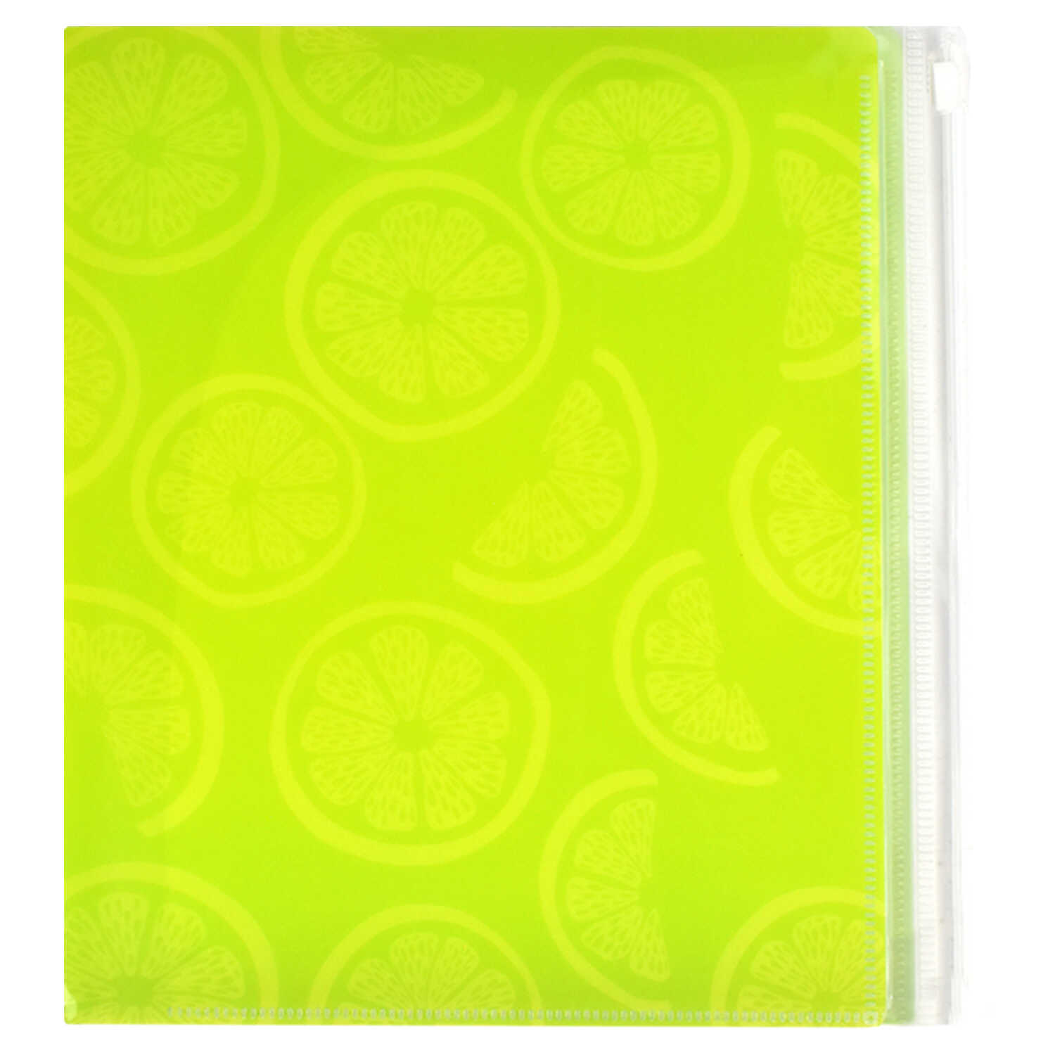 Папка уголок жесткий А5 180мкр ФЕНИКС Лимоны 7 отделений +карман на молнии, арт. 53186