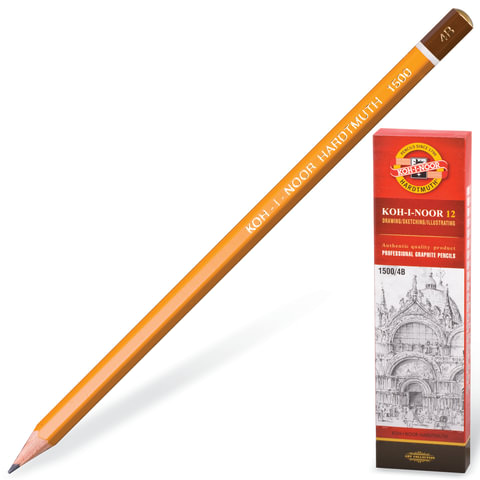Карандаш чернографитный 4В KOH-I-NOOR , арт. 1500-4B