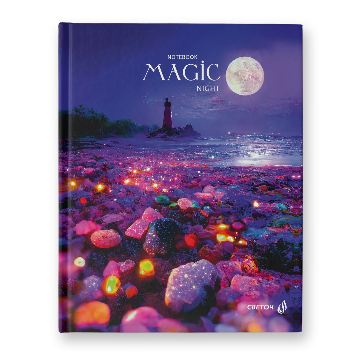 Блокнот Бизнес А5 80л клетка СВЕТОЧ Магическая ночь твердая обложка, арт. 80ББТ5_4_5_1 000947