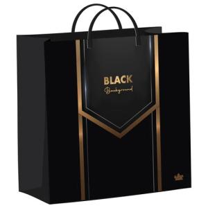 Пакет пластиковый пласт ручки 26*24 ТИКОПЛАСТИК Черный бэкграунд, арт. 701481