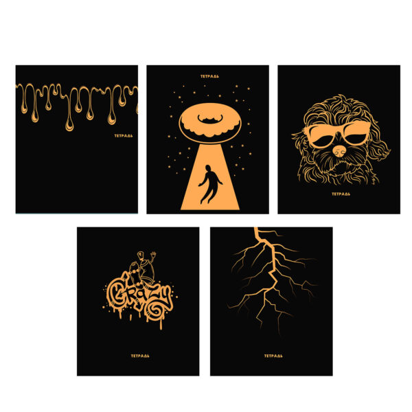 Тетрадь А5 48л клетка LISTOFF Total Black Street art ассорти, арт. ТК488472