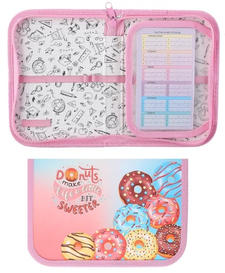 Пенал 1 отделение ОНИКС Пончики с откидной планкой, арт. ПКК-07-6/62247