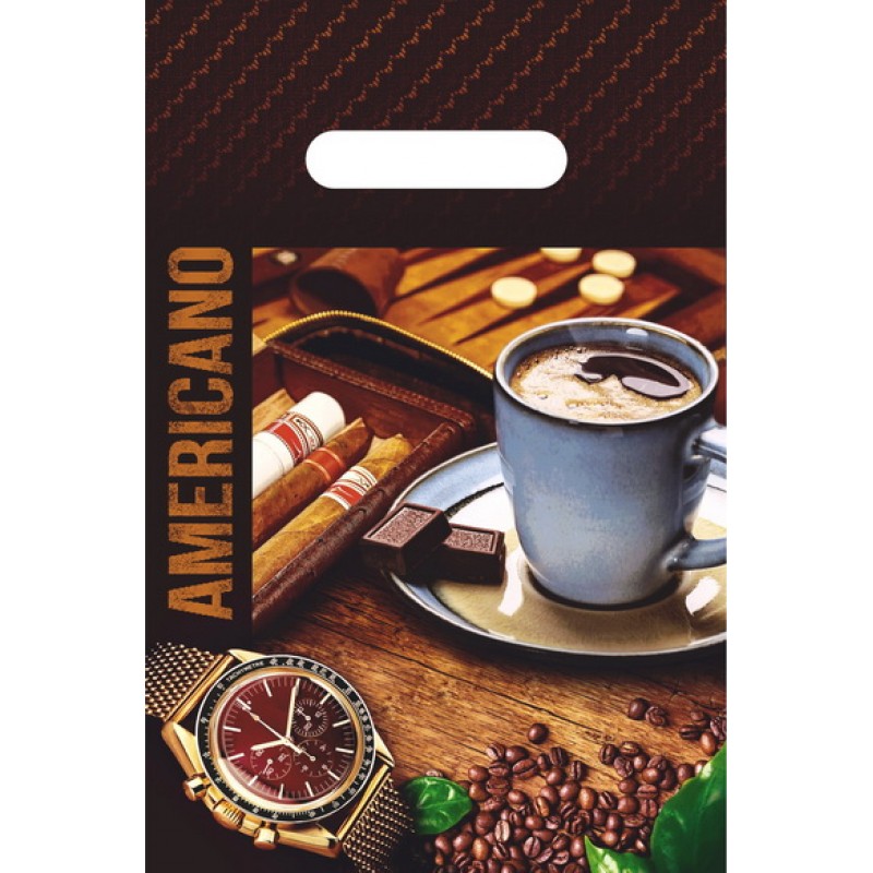 Пакет полиэтиленовый пробивные ручки 20*30 ИНТЕРПАК Американо , арт. 5863715