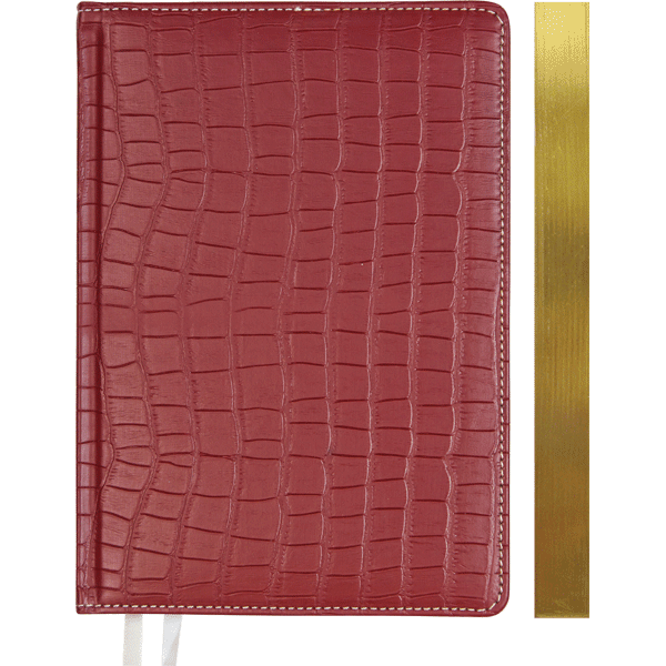 Ежедневник недатированный В6 deVENTE Wild кремовый блок искусственная кожа бордовый срез золотой, арт. 2035100