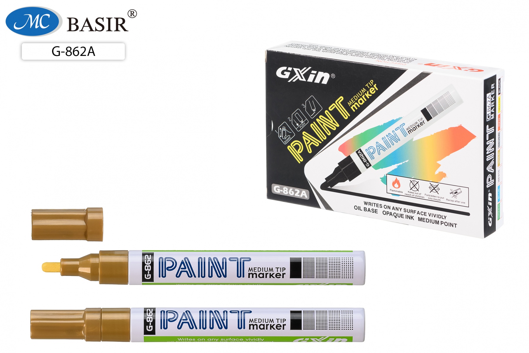 Маркер краска лаковый золотой 2мм GXIN, арт. G-862A/gold