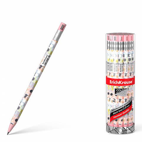 Карандаш автоматический с точилкой 2,0мм ERICH KRAUSE ColorTouch Flower Cocktail корпус soft-touch , арт. 50834