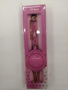 Ручка подарочная BE HAPPY Кристалл Диана шариковая автоматическая корпус металл со стилусом синяя, арт. 