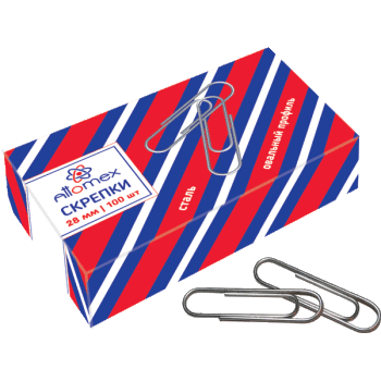 Скрепки канцелярские 28мм 100шт/уп ATTOMEX, арт. 4135501