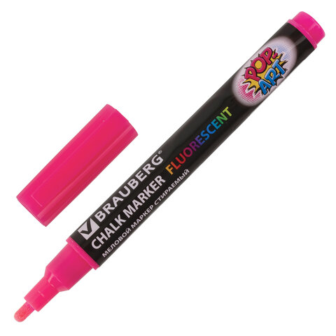 Маркер меловой розовый круглый 3,5мм BRAUBERG Pop-Art, арт. 151522