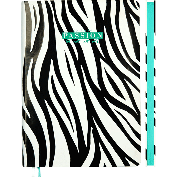 Записная книжка В6  80л клетка deVENTE Black&White искусственная кожа бирюзовый срез черно-белая мягкая обложка, арт. 2052105