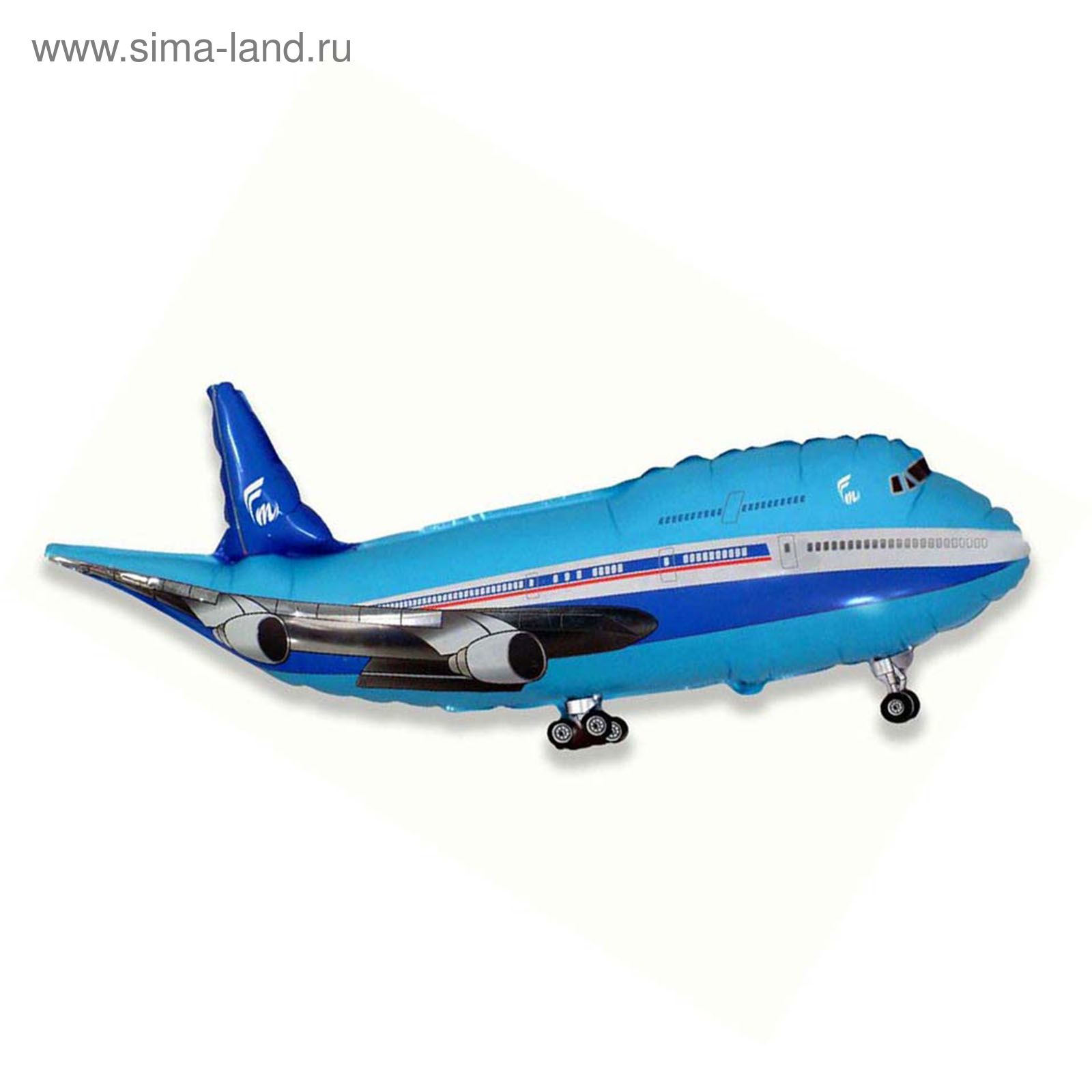 Шар фольгированный 30" Самолет FLEXMETAL синий, арт. 1268137/1207-1141
