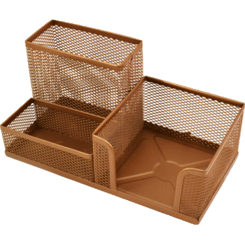 Подставка для письменных принадлежностей металлическая 3 отделения deVENTE золото, арт. 4104978