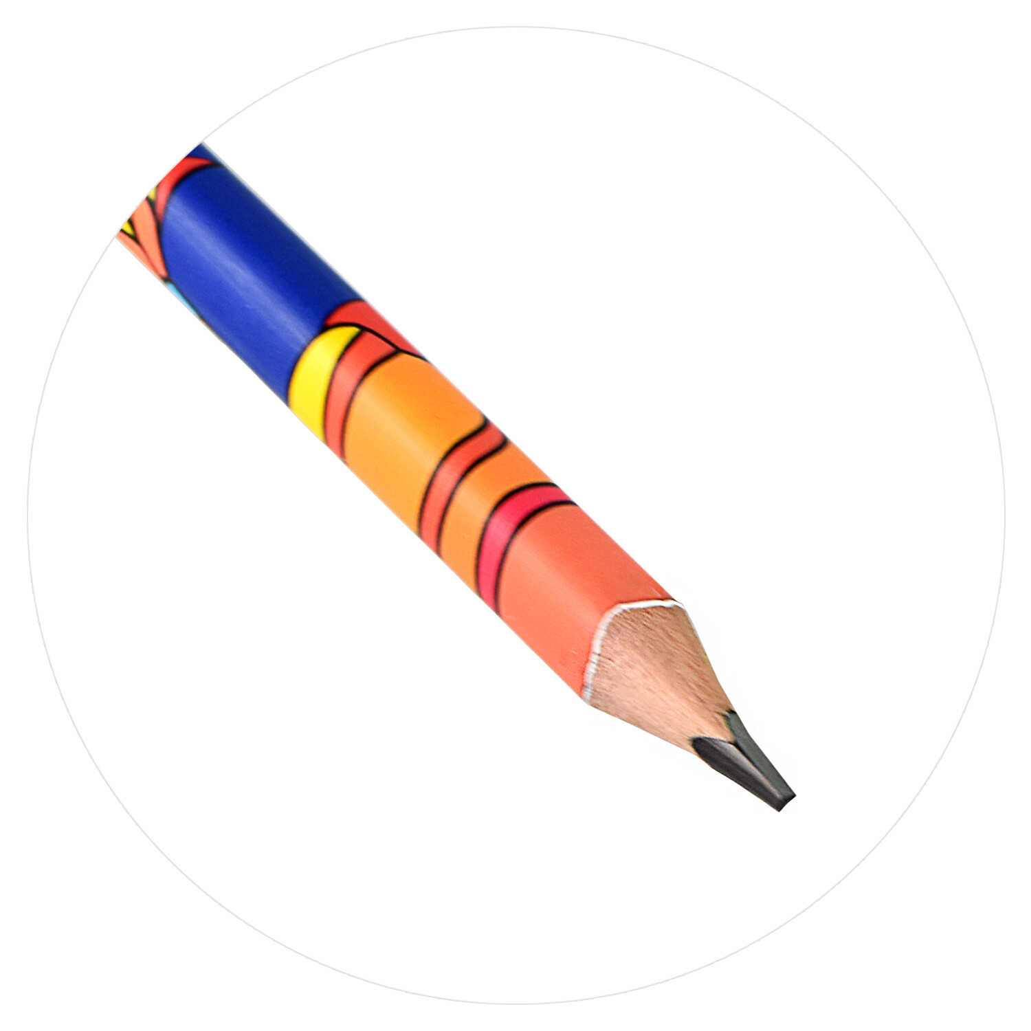 Карандаш чернографитный трехгранный утолщенный HB ФЕНИКС Абстракция корпус ассорти , арт. 63688