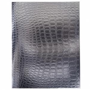 Тетрадь А5 96л клетка ХАТБЕР бумвинил Metallic Croco серебро, арт. 96Т5бвВ1 