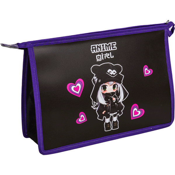 Папка для тетрадей А4 на молнии 1 отделение deVENTE Anime Girl дно с расширением до 10см, арт. 8056411