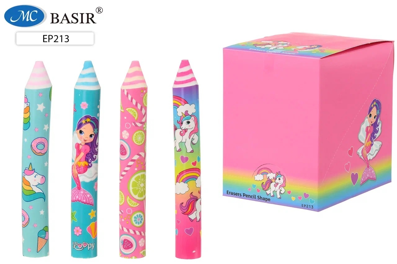Ластик фигурный MC BASIR Карандаш ассорти, арт. ЕР-213