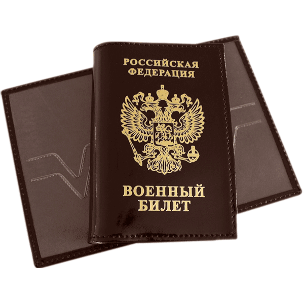 Обложка для военного билета ATTOMEX Шик нат кожа коричневая, арт. 3060301