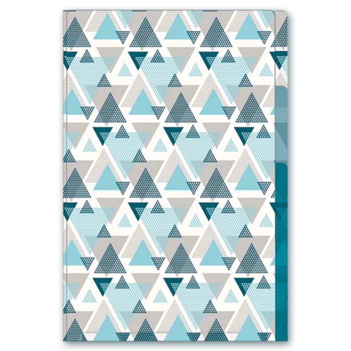 Папка уголок жесткий А6 3отделения 180мкр ФЕНИКС Треугольники , арт. 47031