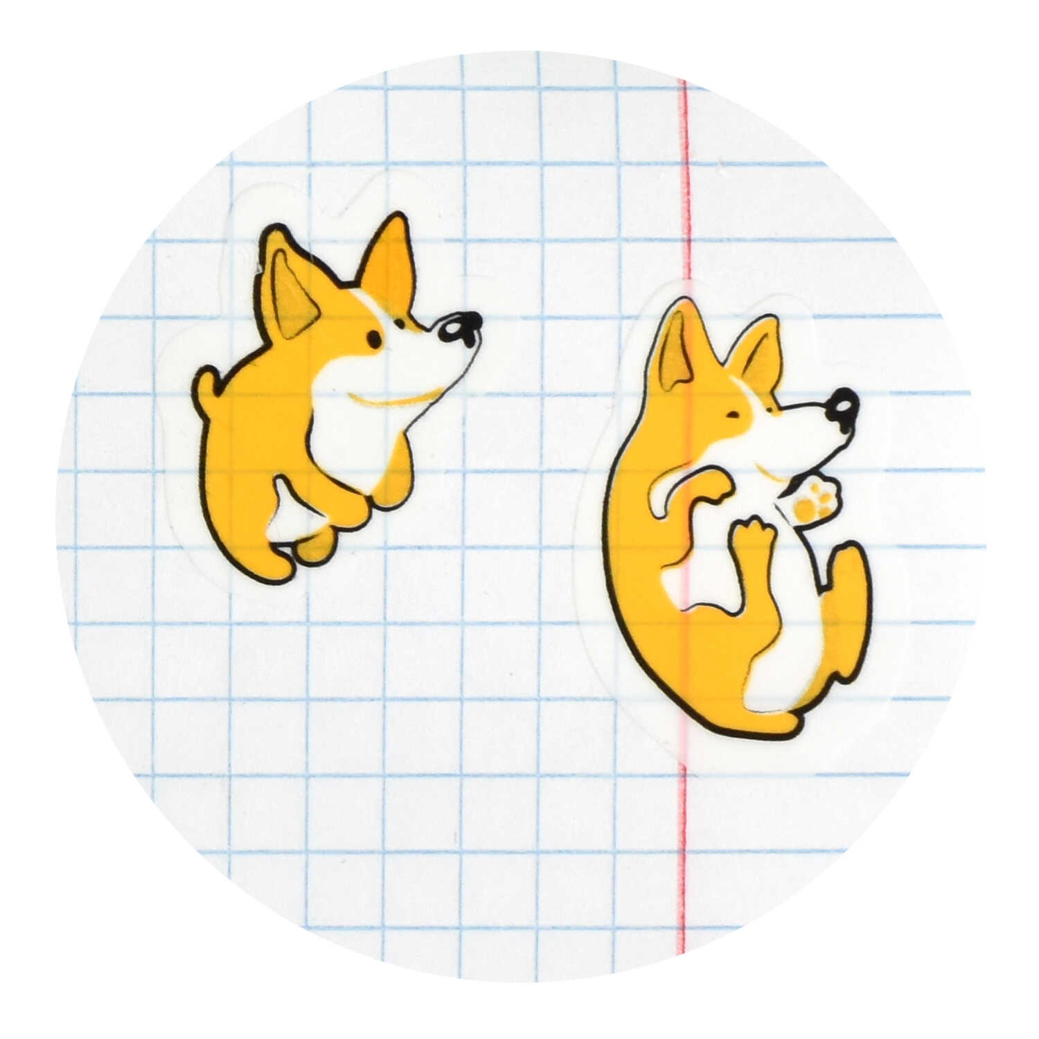 Закладки с клеевым краем пластиковые ФЕНИКС Корги 8*20шт/упак, арт. 58487