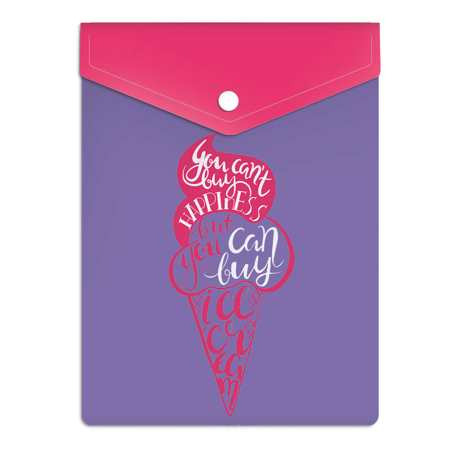 Папка конверт на кнопке А6 ФЕНИКС Мороженое, арт. 53221