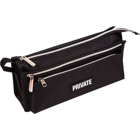 Пенал-косметичка 3 отделения deVENTE Private черный, арт. 7029435
