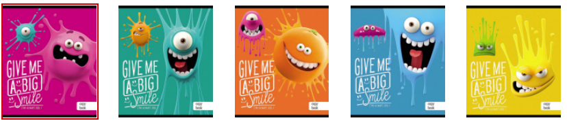 Тетрадь А5 48л клетка REMIX Яркие смайлы ассорти, арт. 48-3149