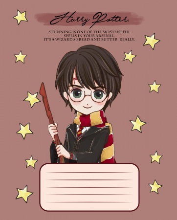 Тетрадь А5 12л клетка ХАТБЕР Гарри Поттер ассорти, арт. 12Т5В1