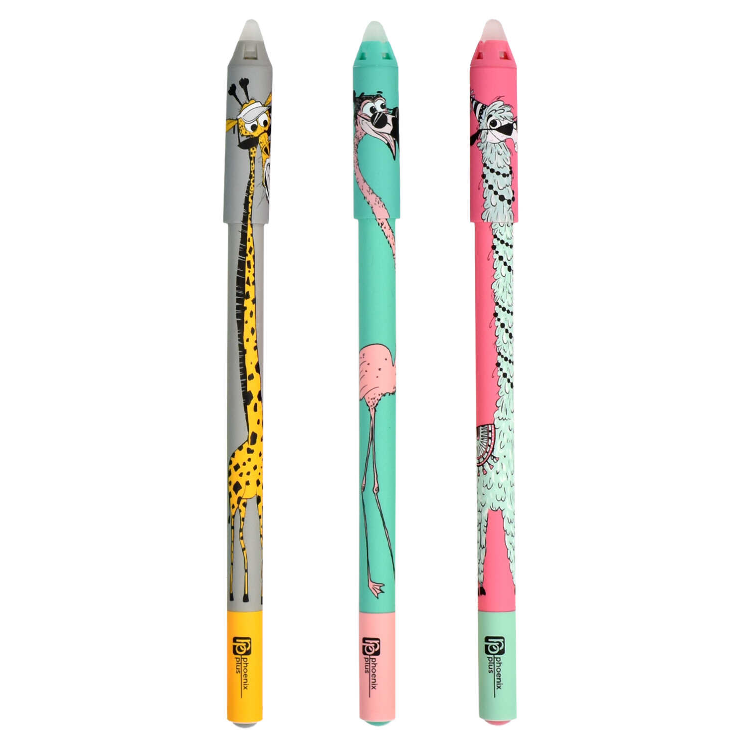 Ручка пиши-стирай гелевая синяя ФЕНИКС Упс компания корпус с рисунком soft-touch, арт. 62562