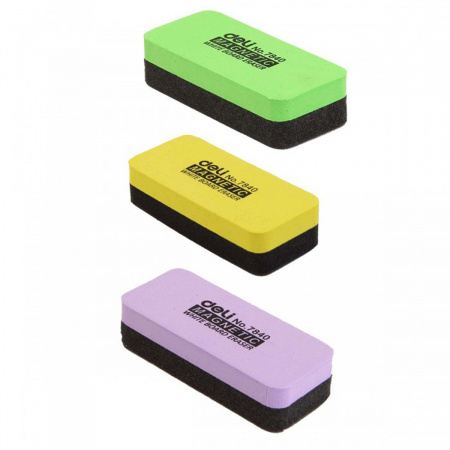 Губка-стиратель для доски DELI магнитная ассорти, арт. E7840