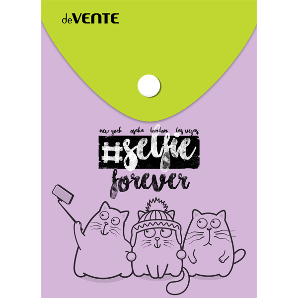 Папка конверт на кнопке А6 150мкр deVENTE Selfie вертикальная, арт. 3079152