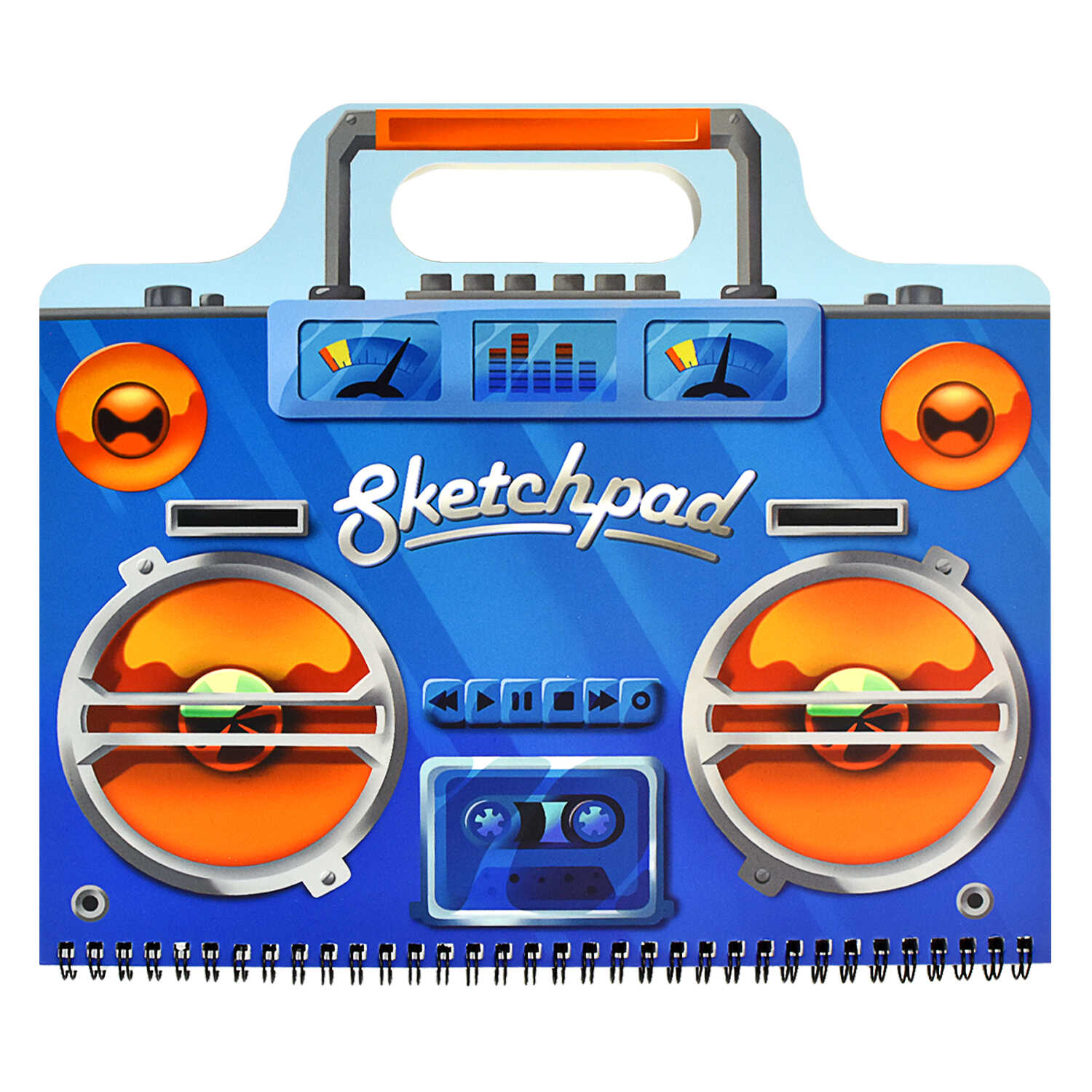 Блокнот/скетчпад 295*260 60л 120г/м2 спираль ФЕНИКС Магнитофон вырубная ручка , арт. 59744