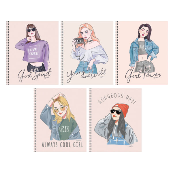 Тетрадь А5 48л клетка спираль LISTOFF Girl Spirit ассорти, арт. ТСБ487689